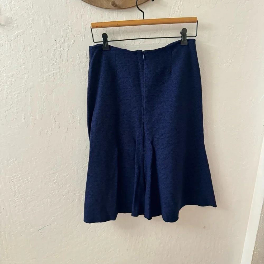 CAbi Tulip Flare A Line Skirt Blue Midi Wear to Work Casual Women's 3097 size 6